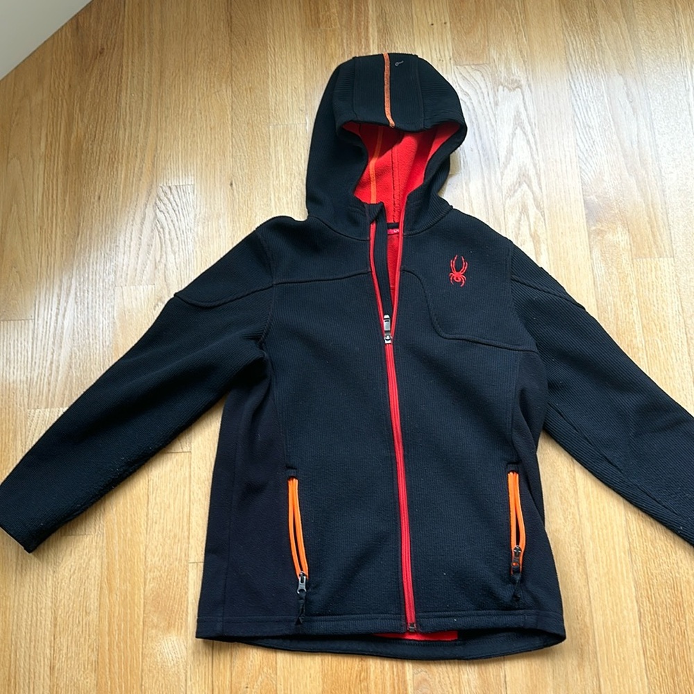 SPYDER Full Zip Fleece Lined Sweater Jacket Boys Large